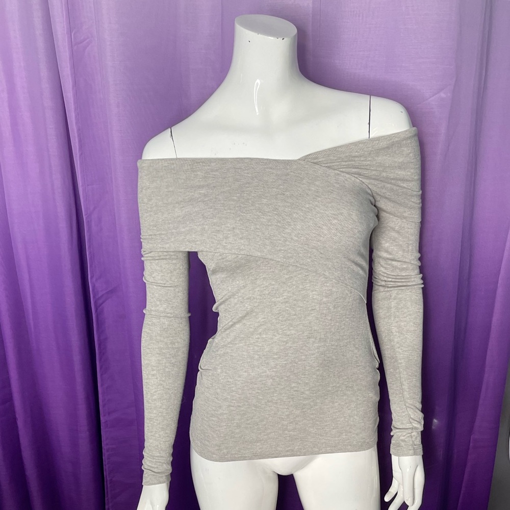 Babaton Black Phil off the shoulder long sleeve sweater top - Aritiza